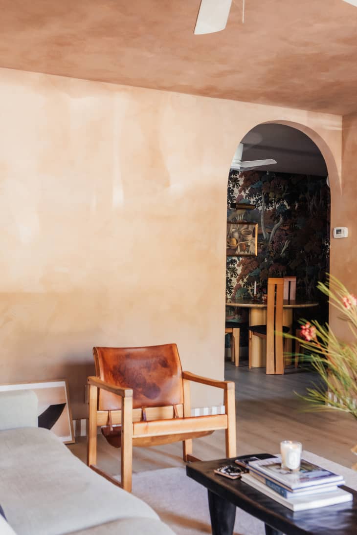 A Living Room Makeover’s DIY Terracotta Walls Add Drama | Apartment Therapy